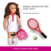 Zestaw ubranek dla lalki Twój Tenis. Wydawca: WeGirls. Dadada.pl Opakowanie Zestaw ubranek dla lalki Twój Tenis