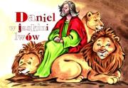 Daniel w jaskini lwów malowanka dla dzieci. Autor: Krzysztof Faber. Dadada.pl Okładka książki Daniel w jaskini lwów malowanka dla dzieci