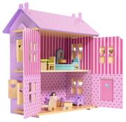 Drewniany domek dla lalek. Wydawca: Eichhorn. Dadada.pl Opakowanie Drewniany domek dla lalek