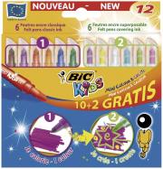 Flamastry Mini Bic Kids Koloruj i twórz 12 kolorów. Wydawca: Bic. Dadada.pl Opakowanie Flamastry Mini Bic Kids Koloruj i twórz 12 kolorów