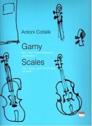 Gamy dwu-, trzy- i czterooktawowe na skrzypce PWM. Autor: Cofalik Antoni. Dadada.pl Okładka książki Gamy dwu-, trzy- i czterooktawowe na skrzypce PWM