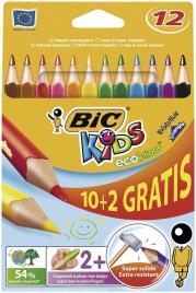 Kredki EcoEvolution Triangle 10+2 kol. bls BIC. Wydawca: Bic. Dadada.pl Opakowanie Kredki EcoEvolution Triangle 10+2 kol. bls BIC