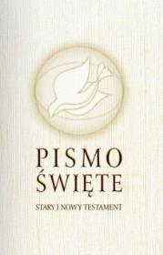 Okładka książki Pismo Święte ST i NT białe + Oddech duszy