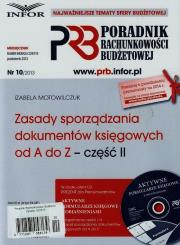 Okładka książki Poradnik Rachunkowości Budżetowej 10/2013 Zasady sporządzania dokumentów księgowych od A do Z część II + CD