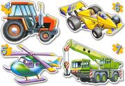 Okładka książki Puzzle x 4 - Different Vehicles CASTOR