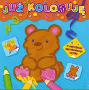 Okładka książki Już koloruję - niebieska miś