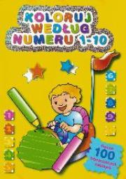 Okładka książki Koloruj wg numeru - żółta od 1 do 10