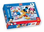 Okładka książki Puzzle 30 Myszka Miki Zimowe szaleństwa TREFL