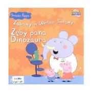 Okładka książki Świnka Peppa. Zabawy w .. 7 Zęby pana dinoz.