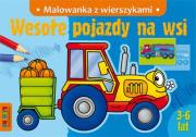 Wesołe pojazdy na wsi. Malowanka z wierszykami. Autor: Dzik Aneta Elżbieta. Dadada.pl Okładka książki Wesołe pojazdy na wsi. Malowanka z wierszykami