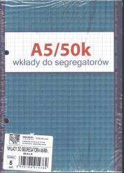 Opakowanie Wkłady do segregatora A5/50K białe 5szt.
