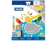 Opakowanie Kredki trójkątne Super Soft 12 kolorów MILAN