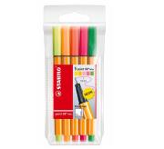 Opakowanie Cienkopis Point Mini neon 5 kolorów etui STABILO