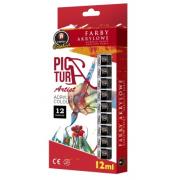 Opakowanie FARBY AKRYL 12KOL W TUBIE 12 ML BPZ