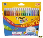 Flamastry Kid Couleur (14+4 szt.) BIC. Wydawca: Bic. Dadada.pl Opakowanie Flamastry Kid Couleur (14+4 szt.) BIC