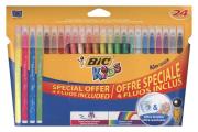 Flamastry Kid Couleur Fluo Pudełko 20+4 sztuki. Wydawca: Bic. Dadada.pl Opakowanie Flamastry Kid Couleur Fluo Pudełko 20+4 sztuki