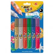 Glitter Glue metaliczny brokatowy Blister 6 kolorów. Wydawca: Bic. Dadada.pl Opakowanie Glitter Glue metaliczny brokatowy Blister 6 kolorów