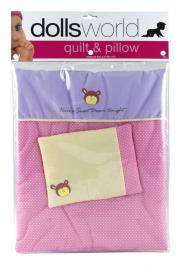 Opakowanie Kołdra + poduszka z wzorem deluxe dla lalek
