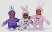 Opakowanie Lalka bobas Little bunny z miękkiego fioletowego materiału 18 cm