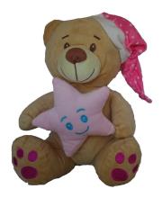 Opakowanie Miś Tymon z gwiazdką różowy 28 cm
