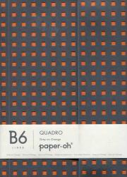 Opakowanie Notatnik B6 Paper-oh Quadro Grey on Orange w linie