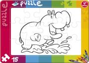 Puzzle do kolorowania 15 Hipopotam. Wydawca: Promatek. Dadada.pl Opakowanie Puzzle do kolorowania 15 Hipopotam