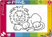 Puzzle do kolorowania 15 Lew. Wydawca: Promatek. Dadada.pl Opakowanie Puzzle do kolorowania 15 Lew