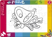 Puzzle do kolorowania 15 Motyl. Wydawca: Promatek. Dadada.pl Opakowanie Puzzle do kolorowania 15 Motyl