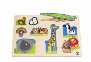 Puzzle Dzikie zwierzęta. Autor: HAPE. Dadada.pl Okładka książki Puzzle Dzikie zwierzęta
