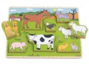Puzzle stojące Farma zwierząt. Wydawca: Hape. Dadada.pl Opakowanie Puzzle stojące Farma zwierząt