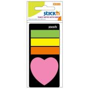 Okładka książki Zakładki indeksujące neon + notes serduszko