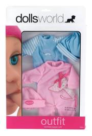 Opakowanie Zestaw 2 ubranek dla lalek różowy/niebieski