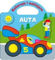 Okładka książki Auta. Koloruję i naklejam