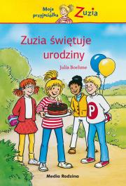 Zuzia świętuje urodziny. Autor: Boehme Julia. Dadada.pl Okładka książki Zuzia świętuje urodziny