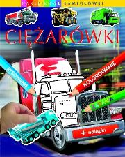 Naklejkowe łamigłówki - Ciężarówki. Autor: Beaumont Emilie. Dadada.pl Okładka książki Naklejkowe łamigłówki - Ciężarówki