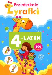 Przedszkole żyrafki. 4-latek Teczka. Autor: Lekan Elżbieta, Joanna Myjak (ilustr.). Dadada.pl Okładka książki Przedszkole żyrafki. 4-latek Teczka