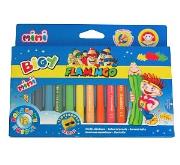 Opakowanie Kredki ołówkowe Flamingo Jumbo Mini 12 kolorów + temperówka