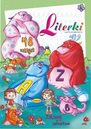 Literki - zabawy z potworkami. Autor: Katarzyna Fic. Dadada.pl Okładka książki Literki - zabawy z potworkami