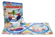 Okładka książki Baw się stateczkiem Rozkładana plansza z trasą dla zabawki
