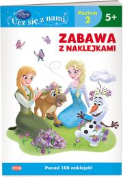 Okładka książki Disney Ucz się z nami Zabawa z naklejkami Kraina Lodu 5+