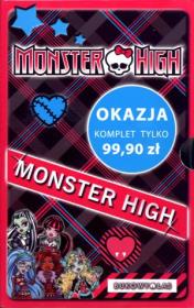 Monster High. Komplet 4 powieści + notes. Autor: Lisi Harrison. Dadada.pl Okładka książki Monster High. Komplet 4 powieści + notes