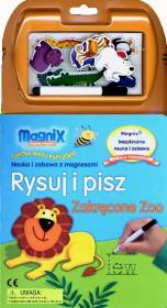 Okładka książki Rysuj i pisz. Zakręcone Zoo. MAGNIX Szkoła Małej Pszczółki