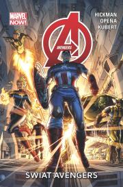 Avengers Świat Avengers. Autor: Jonathan Hickman. Dadada.pl Okładka książki Avengers Świat Avengers