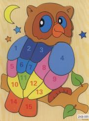 Opakowanie Drewniana układanka cyferki Sowa
