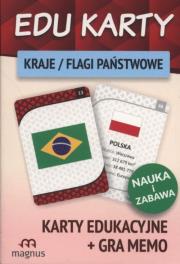 Edu karty Kraje flagi państwowe + gra memo. Autor: Opracowanie zbiorowe. Dadada.pl Okładka książki Edu karty Kraje flagi państwowe + gra memo