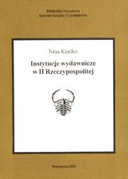 Okładka książki Instytucje wydawnicze w II Rzeczypospolitej