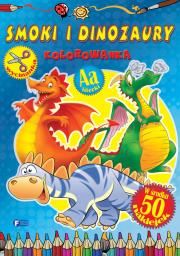 Okładka książki Kolorowanka. Smoki i dinozaury