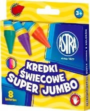 Opakowanie Kredki świecowe Super Jumbo 8 kolorów ASTRA