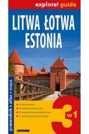 Litwa, Łotwa, Estonia. Przewodnik + atlas + mapa. Autor: praca zbiorowa. Dadada.pl Okładka książki Litwa, Łotwa, Estonia. Przewodnik + atlas + mapa