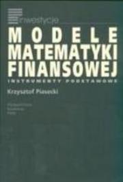 Okładka książki Modele matematyki finansowej